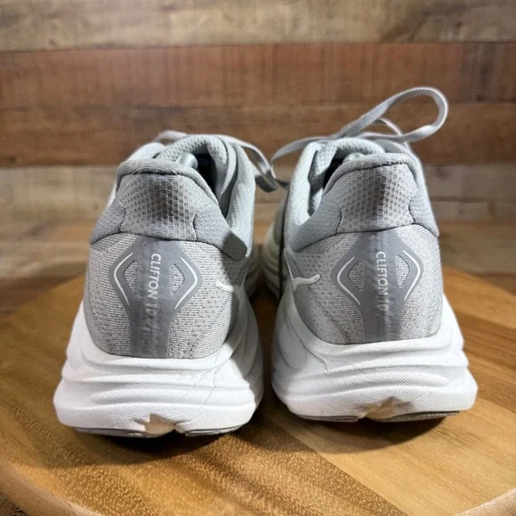 Hoka Clifton 10 Shoes Mens 11.5 Grey Running Cushioned Road Sneakers - Picture 4 of 9
